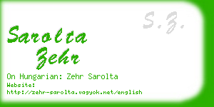 sarolta zehr business card